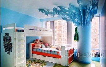 Натяжной потолок в детскую белый матовый одноуровневый от 7 кв.м в Барановичах 